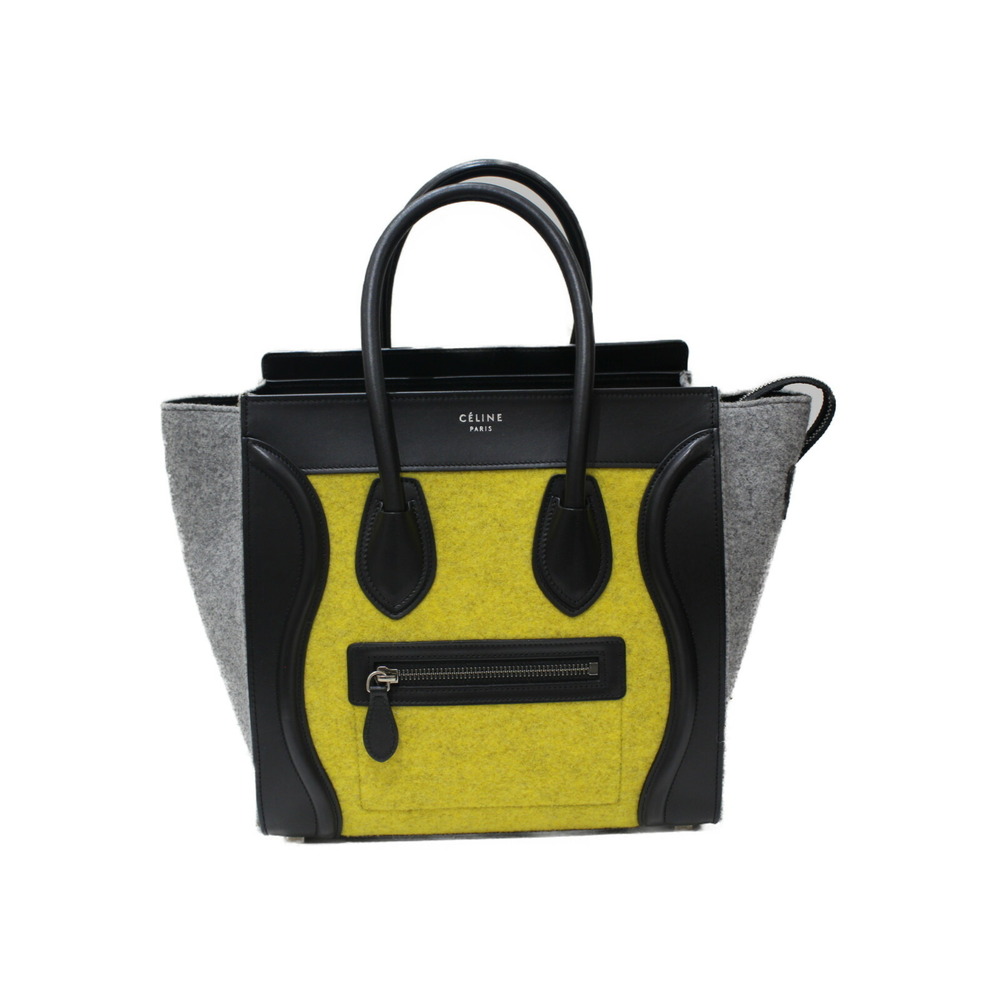 Celine bag Classic leather Shopper black yellow handbag Luggage felt gray - Picture 2 of 7
